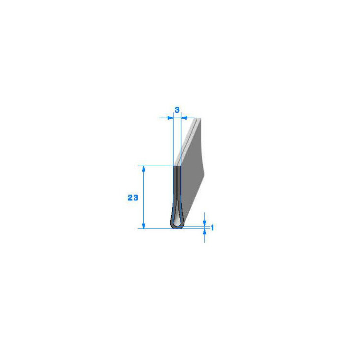 Profilé Caoutchouc SE130.10 - 23x3 mm L 1 m