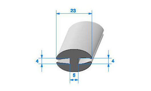 Profilé Caoutchouc SE307 - 23x4 mm L 1 m