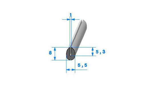 Profilé Caoutchouc SE324 - 8x5,5 mm L 1 m