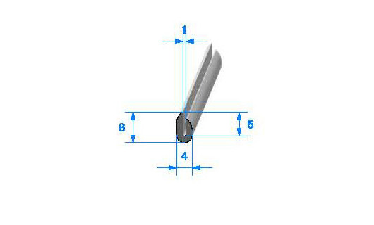 Profilé Caoutchouc SE279 - 8x4 mm L 25 m