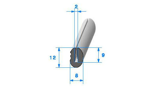 Profilé Caoutchouc SE311 - 12x8 mm L 50 m