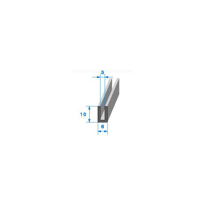 Profilé Caoutchouc SE839 - 10x6 mm L 100 m