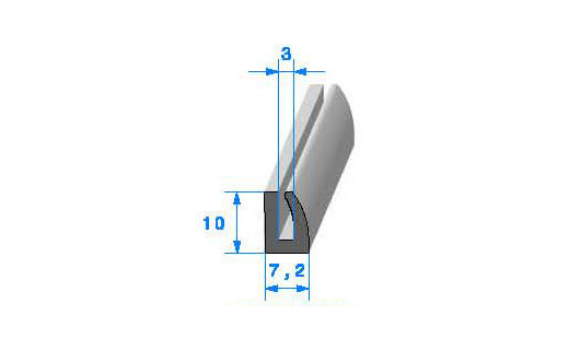 Profilé Caoutchouc SE250 - 10x7,2 mm L 50 m