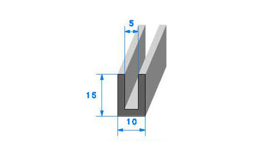 Profilé Caoutchouc SE124 - 15x10 mm - L 50 m