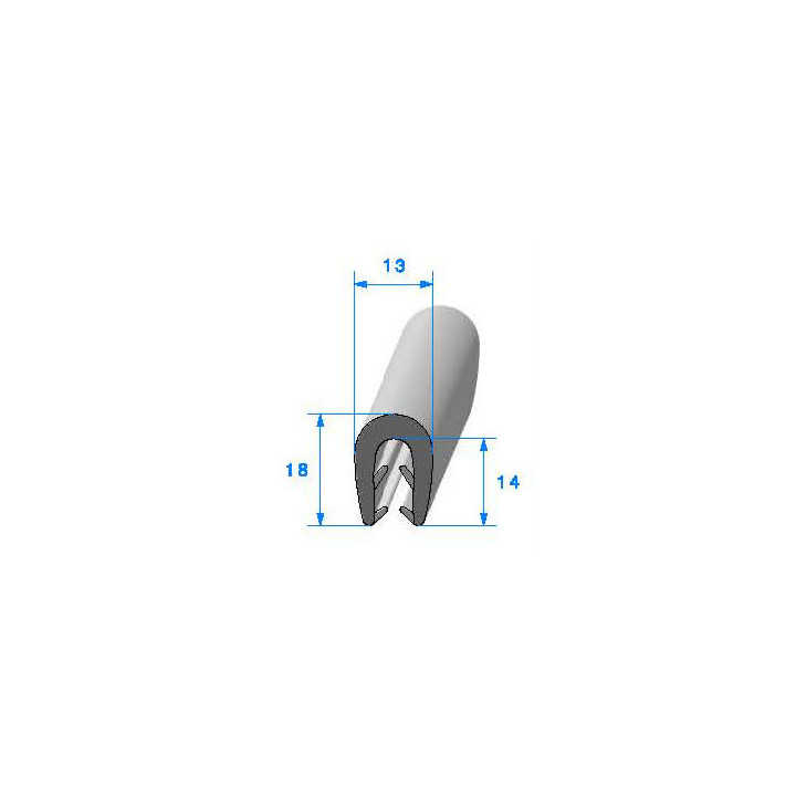 Profilé Caoutchouc SE502 - 18x13 mm L 50 m