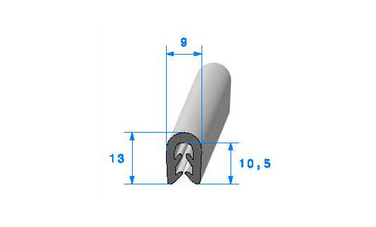 Profilé Caoutchouc SE801 - 13x9 mm L 100 m