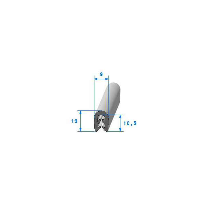 Profilé Caoutchouc SE801 - 13x9 mm L 100 m