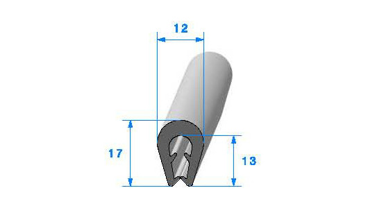 Profilé Caoutchouc SE802 - 17x12 mm L 25 m