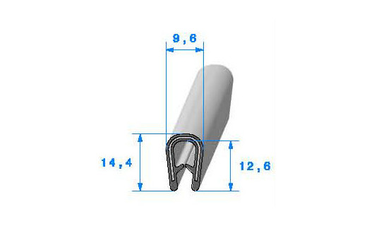 Profilé PVC armé SE618 - 14,4x9,6 mm L 50 m