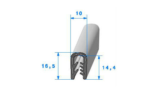 Profilé PVC armé SE809 - 16,5x10 mm L 1 m