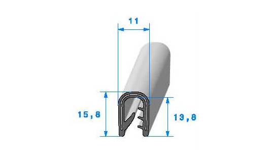 Profilé PVC armé SE685 - 15,8x11 mm L 100 m