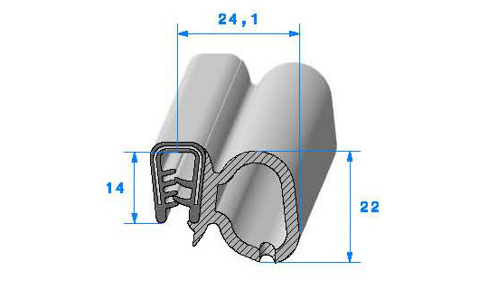 Profilé PVC armé SE689 - 14x24,1 mm L 40 m