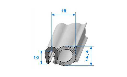 Profilé Caoutchouc SE504 - 10x18 mm L 50 m