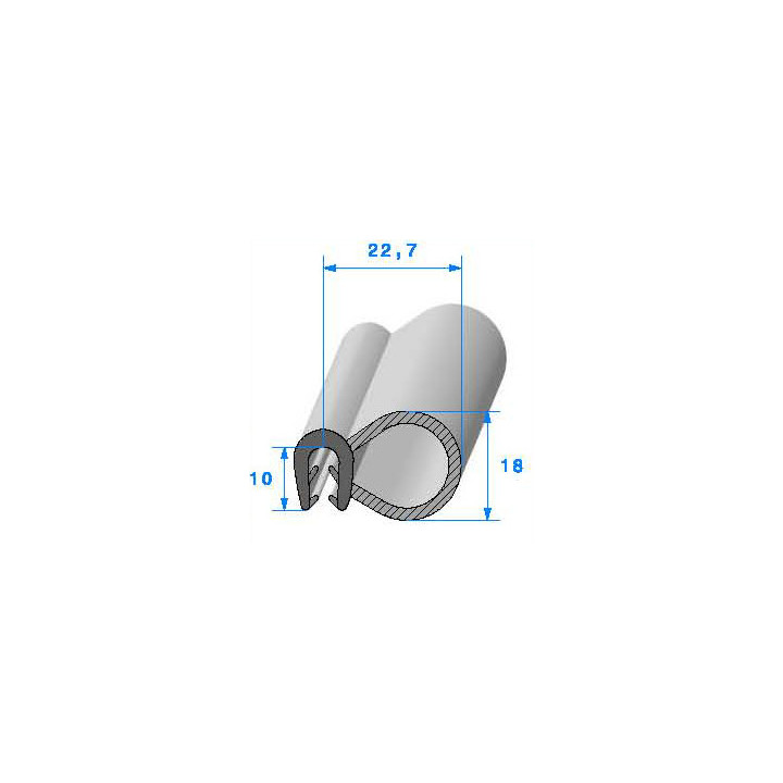 Profilé Caoutchouc SE559 - 10x22,7 mm L 40 m