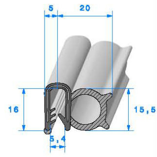 Profilé Caoutchouc SE560 - 16x25 mm L 50 m