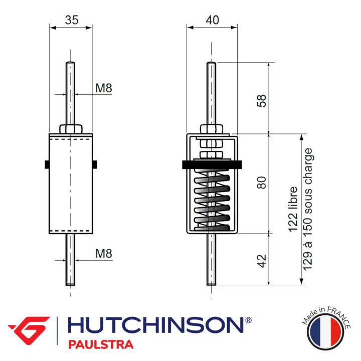 SUPPORTS SE101 anti vibratoire solutions elastomeres made in france