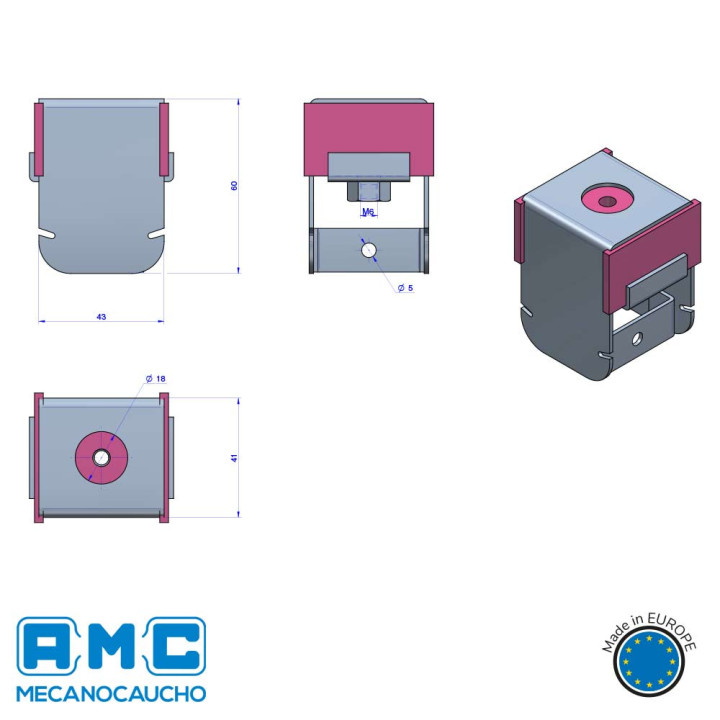 SUSPENTES SE139 SYL RAP Anti vibratoire vibrantes murs faux plafonds tuyauteries machines Solutions Elastomères