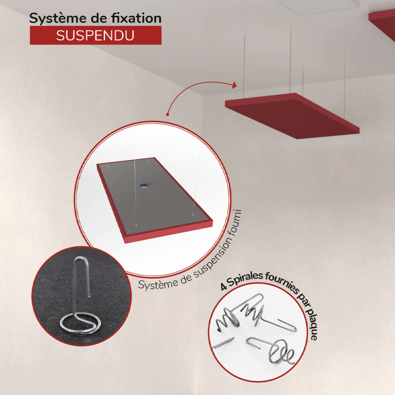Acoustic Panel for Ceiling and Wall Rectangle, Rectangular
