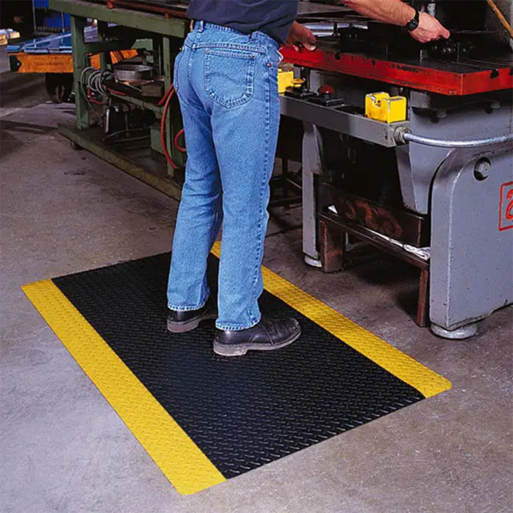 Tapis Anti-Fatigue Haute Performance Noir et Jaune