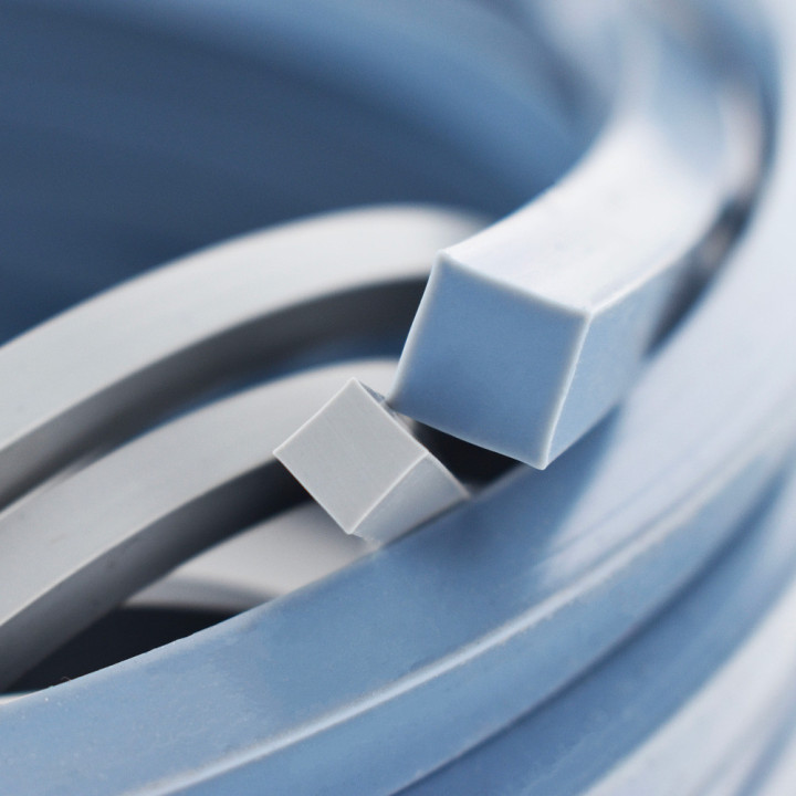 Square cross-section silicone ropes